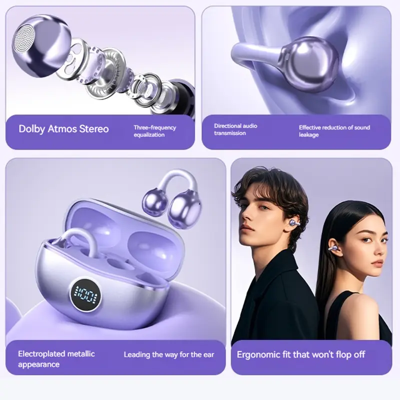 سماعات سوني Ear clip OWS بلوتوث لاسلكية سماعات الأذن سماعات الألعاب الرياضية هاي فاي صوت محيطي مع ميكروفون - 3