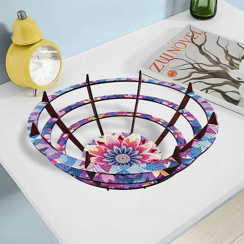 

DIY Diamond Wooden Snack Storage Tray with Resin Material Classic Design Perfect for Home Kitchen Decor and Organization