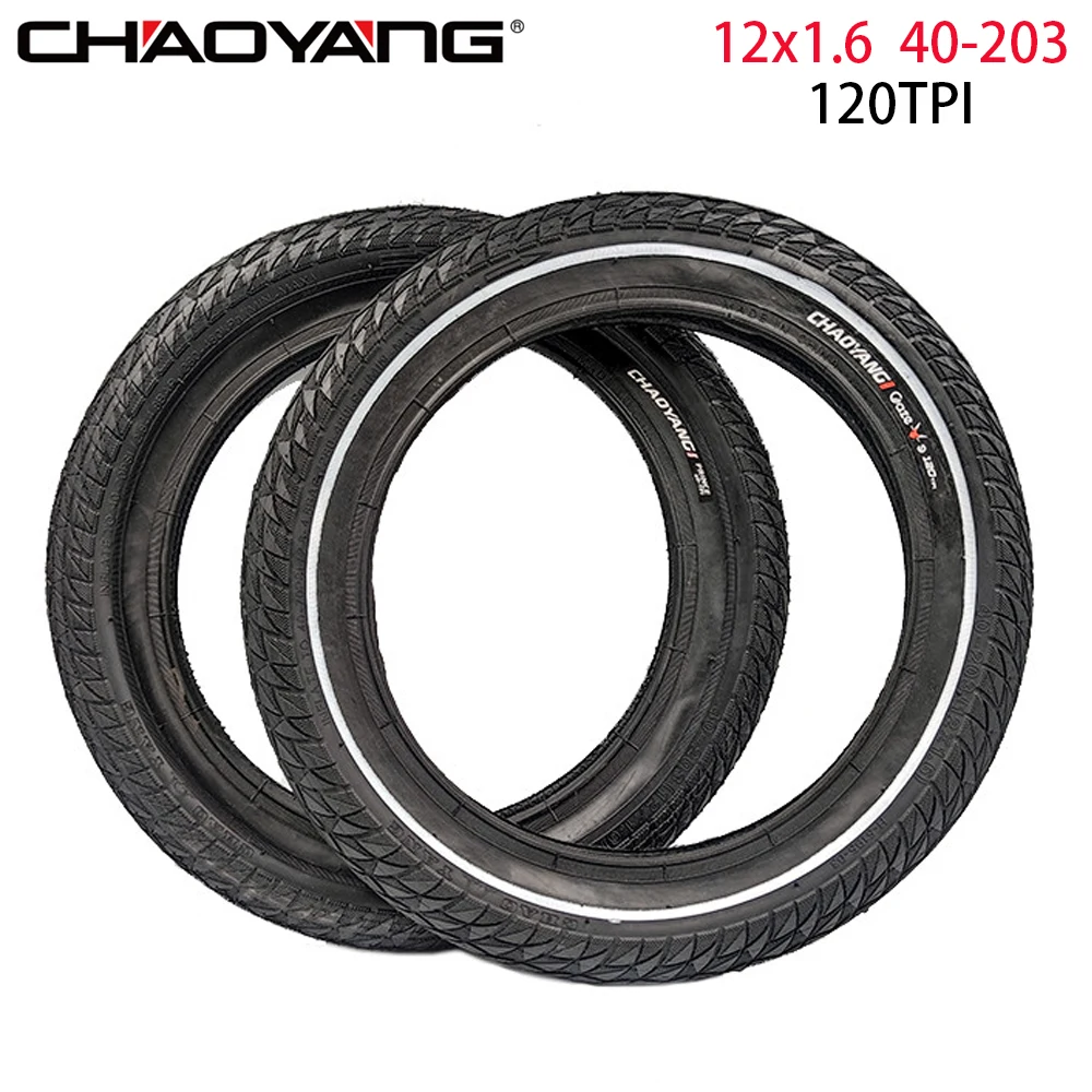 2 Pack CHAOYANG Bicycle Tires 12x1.6 40-203 Children Balance Push bike 120 TPI Folding Tire Kids Cycling Parts