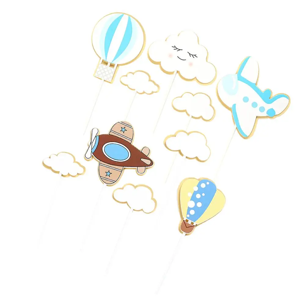 

20PCS Birthday Picks Airplane Cloud Hot Air Balloon Party Cupcake Decor Dessert Topper Cake Party Cupcake Topper Decoration