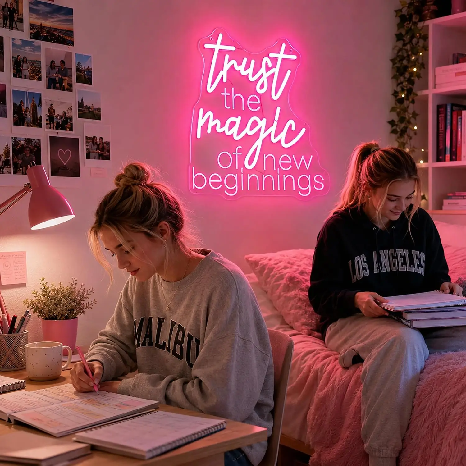 Trust The Magic Of New Beginnings Neon Sign USB LED Neon Light for Bedroom Salon Office Wall Art Decoration Gift Night Light - view 6