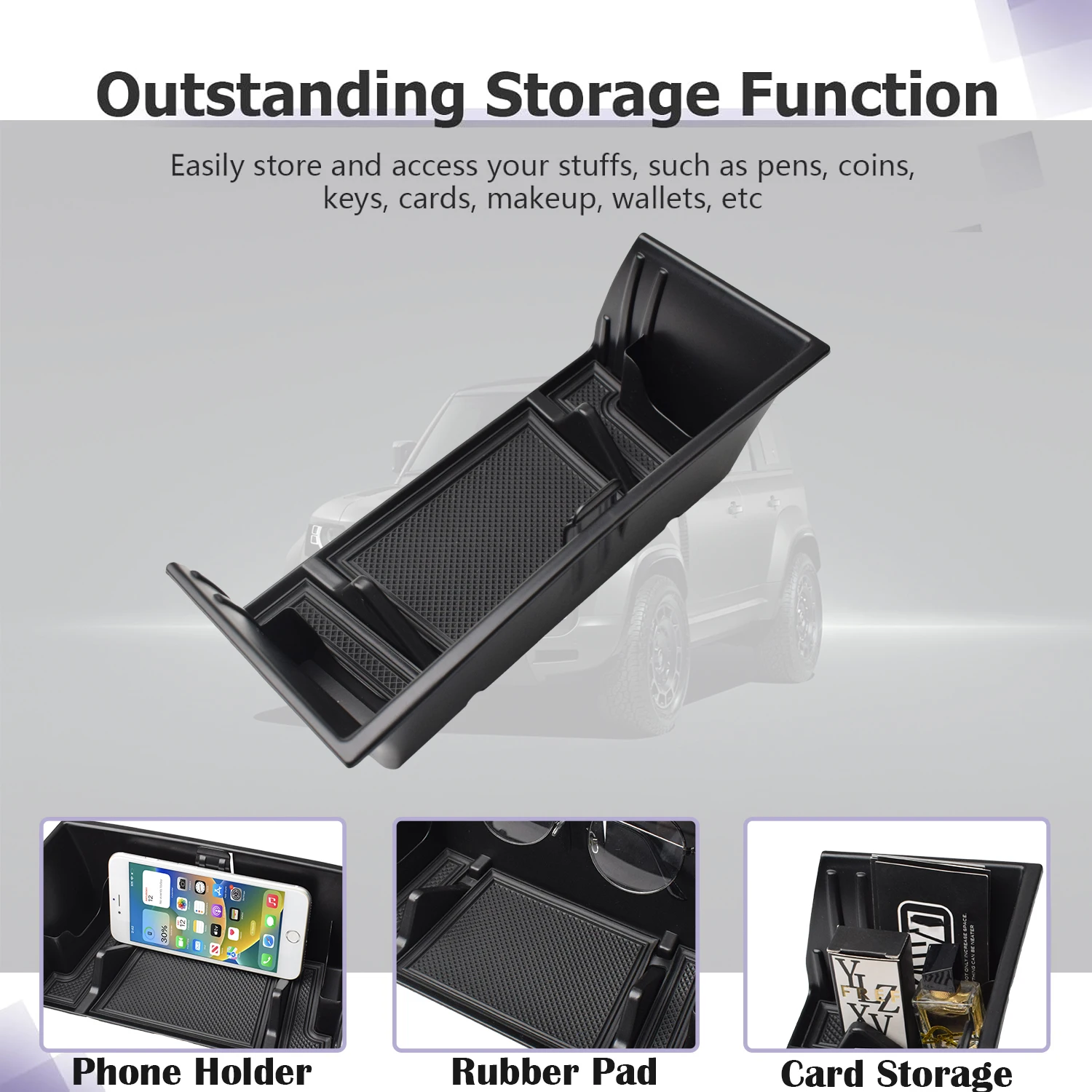 Center Console Middle Organizer For Land Rover Defender 90 110 130 Accessories 2020-2025 Center Console Storage Box Accessories - Image 5