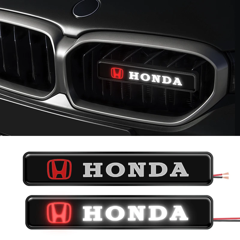 Car Mid-net Lamp Badge Emblem Decoration Styling Auto Accessories For Honda Civic Fit Jazz Accord Pilot Passport CRV BRV HRV