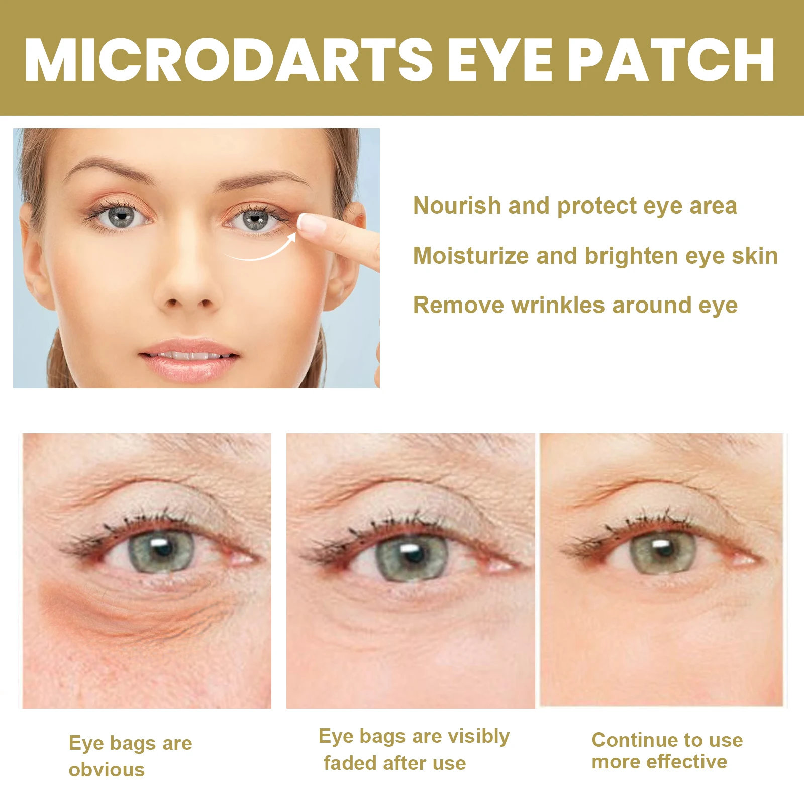 Gentle Formula Eye Patches - Moisturizing, Firming, Reduces Under-Eye Fine Lines, Nourishes Delicate Eye Skin