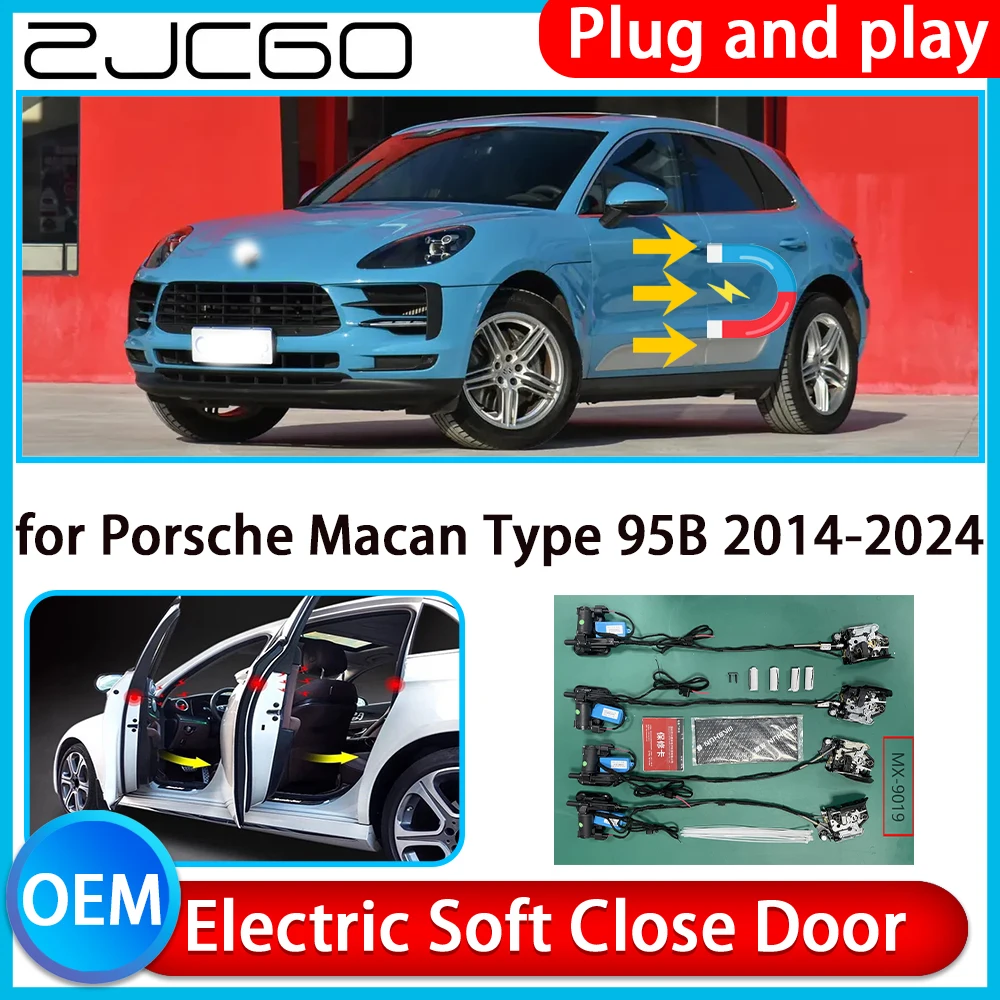 

ZJCGO for Porsche Macan Type 95B 2014-2024 Auto Pull Car Soft Close Kit Door Power Latch Electric Door Catch Soft Closing Assist