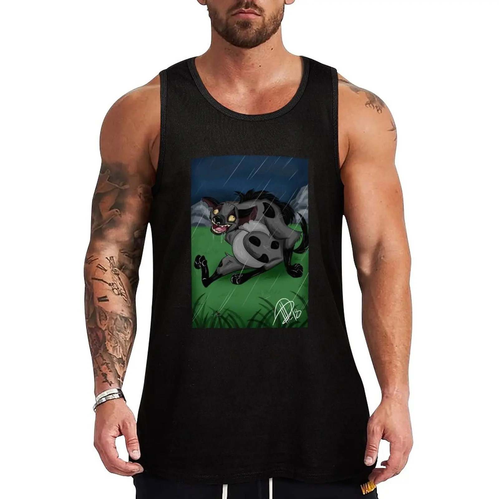 

Cartoon Funny Hyena Tank Top Regular Fit Basic Tank Top Sleeveless Casual Shirt