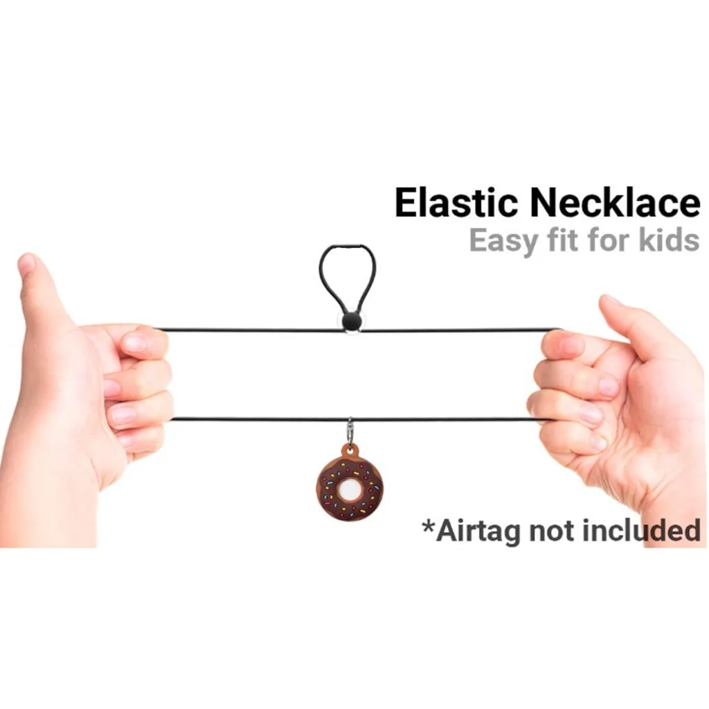 Airtag Necklace For Kids, Donut Holder Air Tag , Cute Protective Cover with Lanyard , Airtags Keychain Accessories Wristband