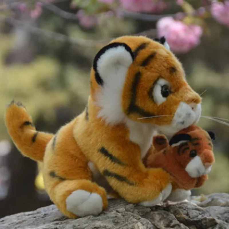 لطيف الأم والابن النمر ألعاب من القطيفة مقلد النمر الحيوان الدمى Kawaii سطح المكتب العناصر الزخرفية هدايا عيد ميلاد لصديق الأطفال