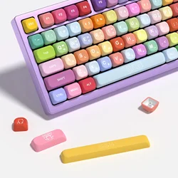 Pokemon KOA Profile Gummy Bears Keycap PBT Custom Korean English Keycaps for Mechanical Keyboard Cute 141 Keys ISO 7U Space Bar