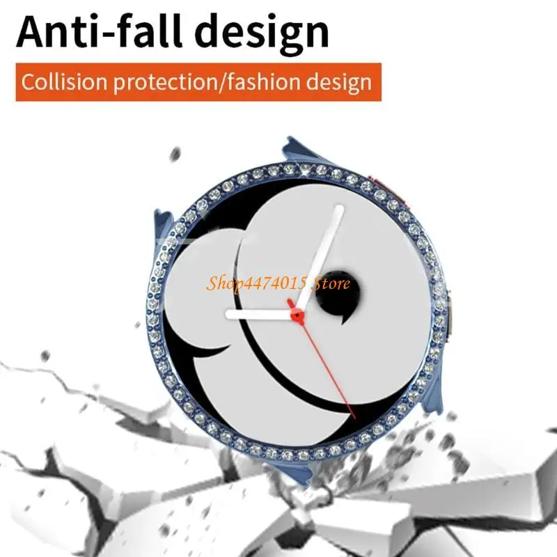 K1AA Watch Single Row Diamond للحالة المقاومة للماء حماية مصد إطار الإسكان المقاوم للصدمات للقذيفة لـ Galaxy-WATC