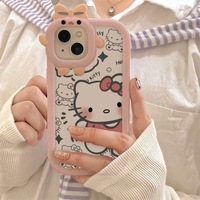 Cute Hellokitty Bow-knot Little Monster Lens Case For OPPO Realme  9i 10 11 Pro Plus C12 C15 C21 C33 C35 C55 4G 5G RENO 4 5 6 7