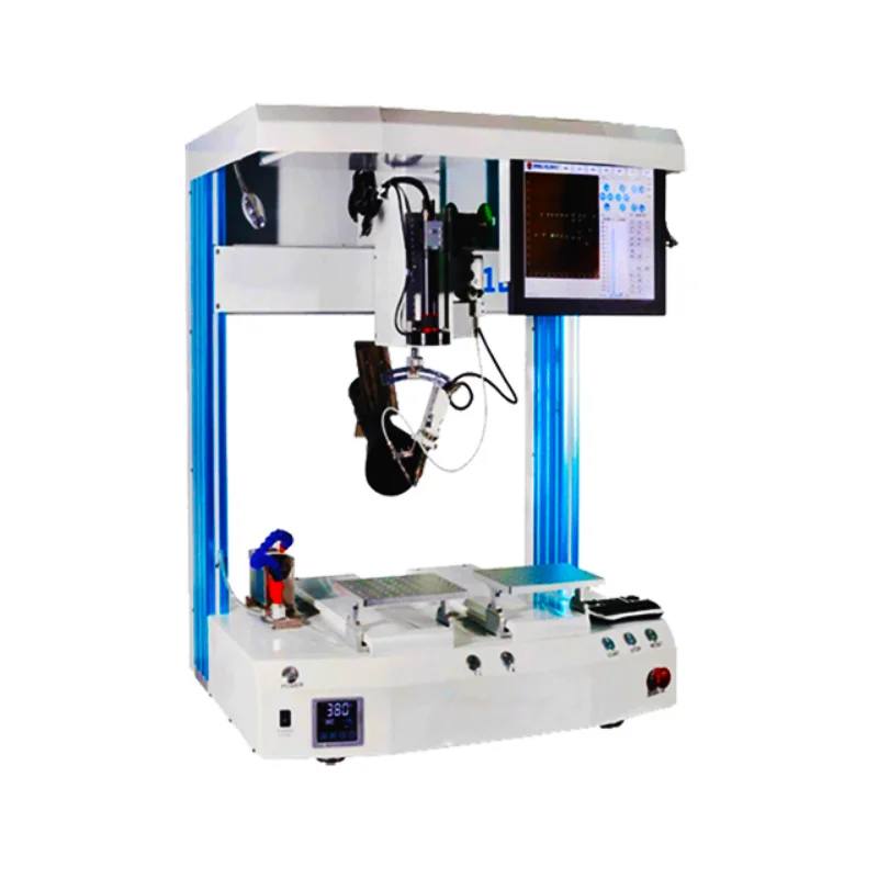 Dual Tips  Heads Automatic Pcb Soldering Machine With Computer