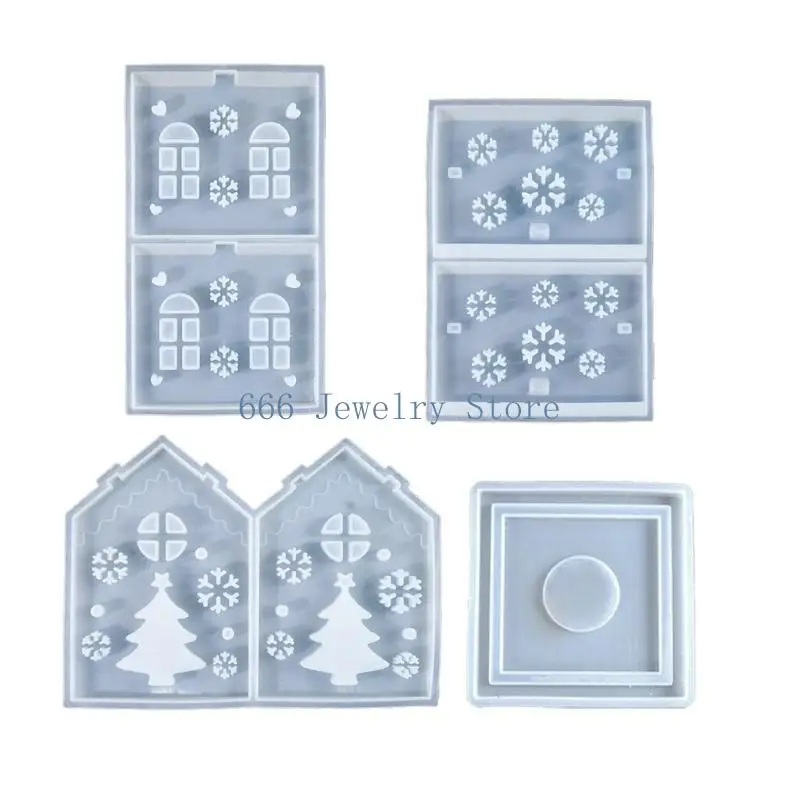 

F2TD Holiday House Mold Silicone Christmas Tree Mold For Seasonal Decorations