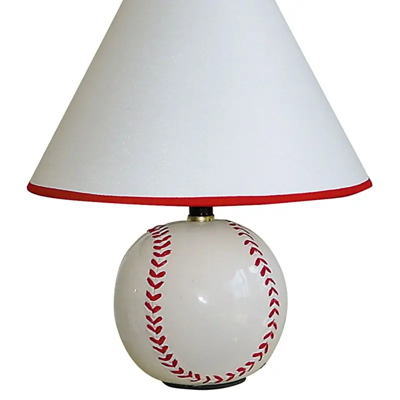 Base Base painted Baseball Baseball inspired Bedside Bedside table Bulb Bulb compatible Bulb included Lamp 12 Tall Ceramic Table
