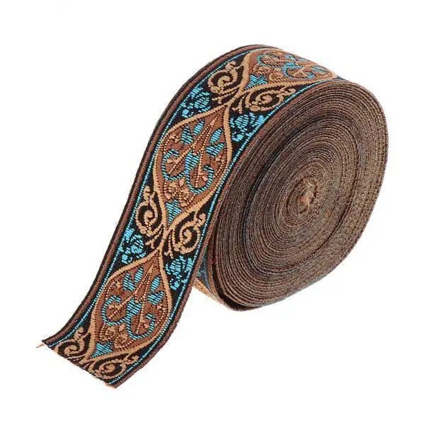 2x 5 Meters Jacquard Sew Ribbon Fabric Ribbons for Sewing Crafts