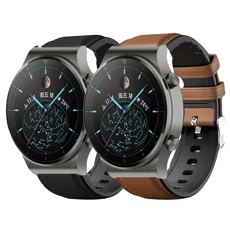 Ремешок силиконовый для Huawei Watch 3 Pro/GT 2 3 GT3 GT2 Pro, кожаный браслет для часов Honor Magic 1 2 46 мм/GS 3, 22 мм