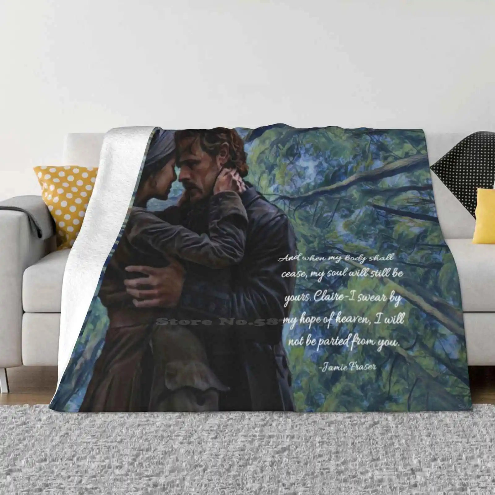 Jamie And Claire Fraser / Outlander Quote Soft Warm Throw Blanket Outlander Jamie Fraser Diana Gabaldon Books Jammf Jamie And