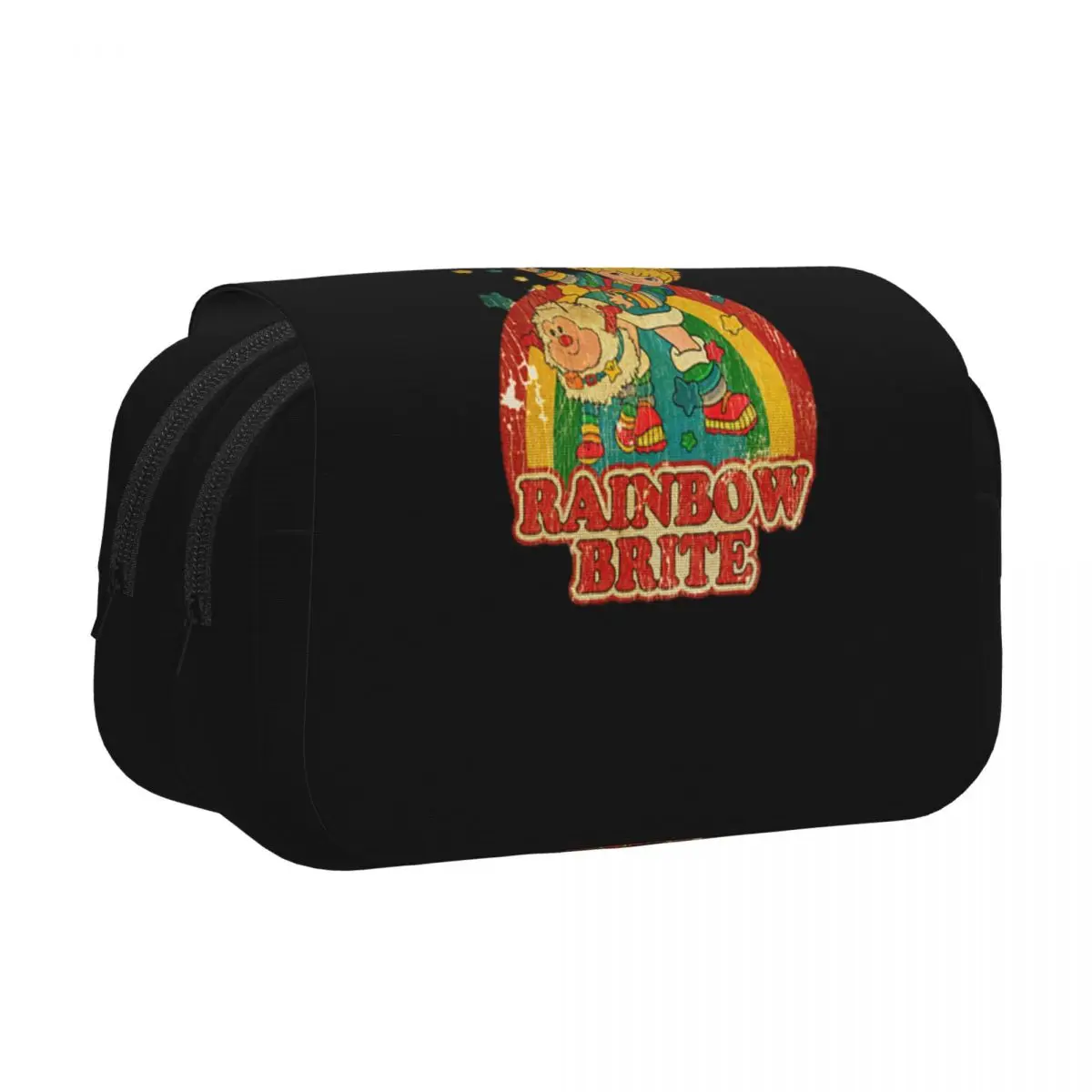 

Винтажный пенал-косметичка RETRO RAINBOW BRITE из жесткой кожи, большой вместительный пенал-коробка для ручек, сумка для карандашей для мальчиков и девочек, подарки