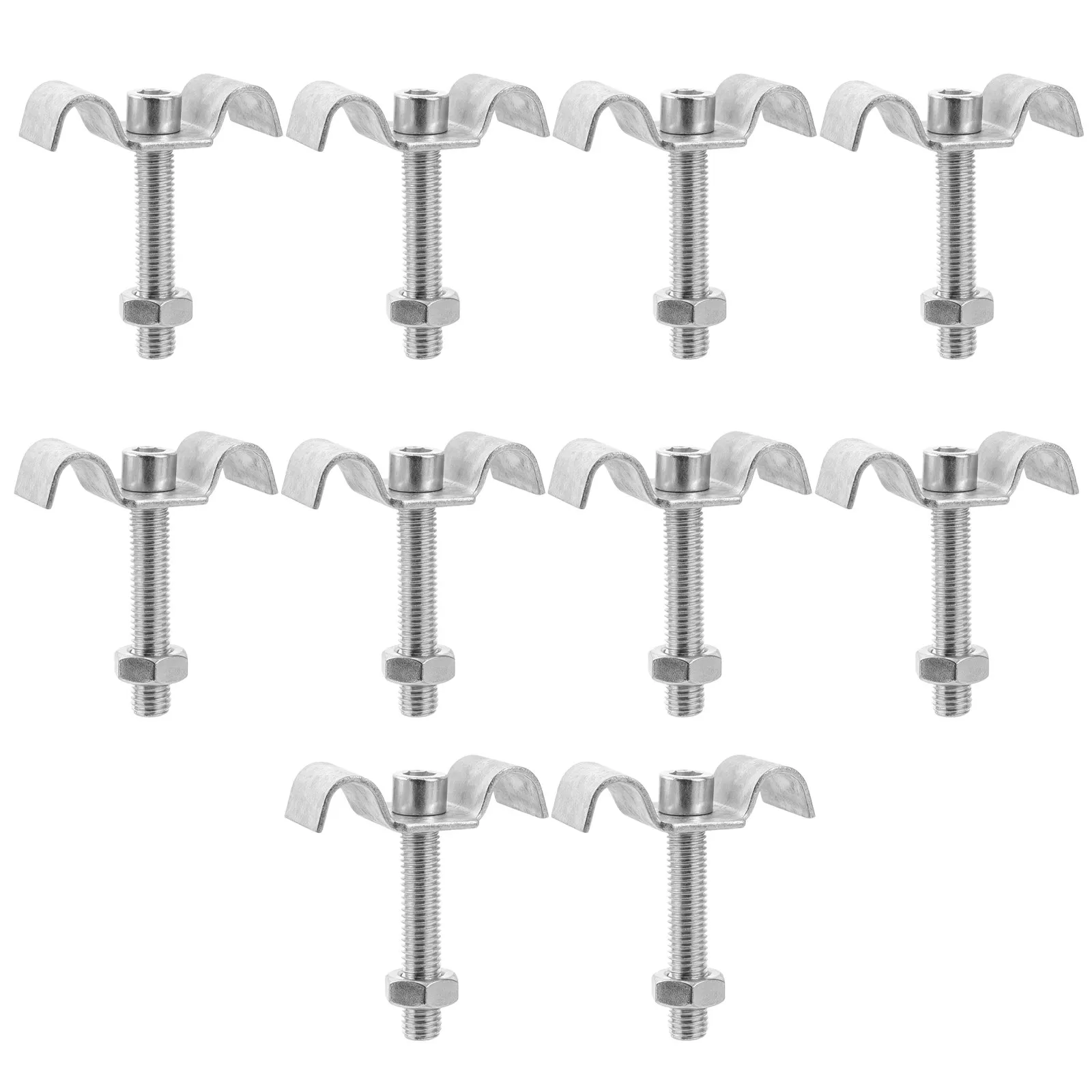 10Pcs Industrial C Type Grating Clips Metal Saddle Clips for Stair Treads Mezzanine Walkways 1.18-1.38 Inch Spacing Galvanized