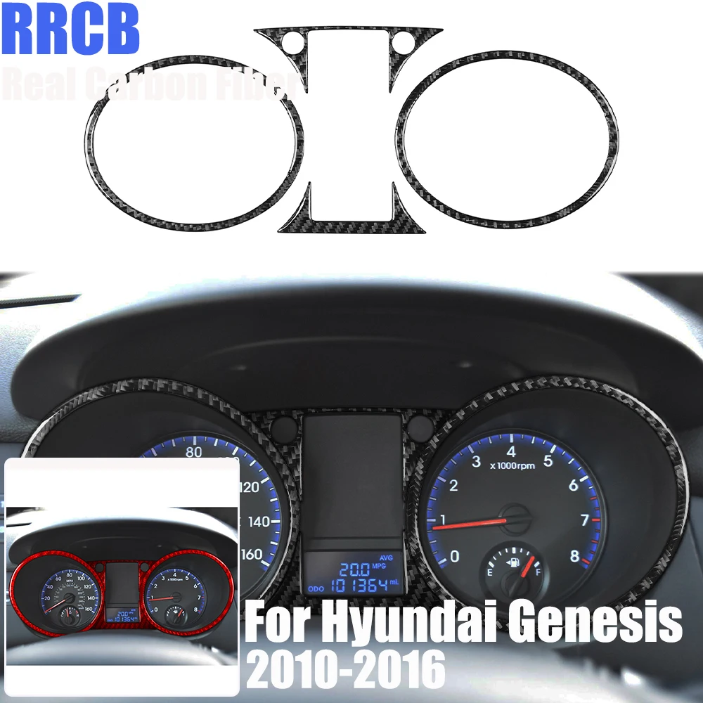 Real Carbon Fiber Car Accessories Speedometer Set Trim Soft Sticker For Hyundai Genesis Coupe 2010 2011 2012
