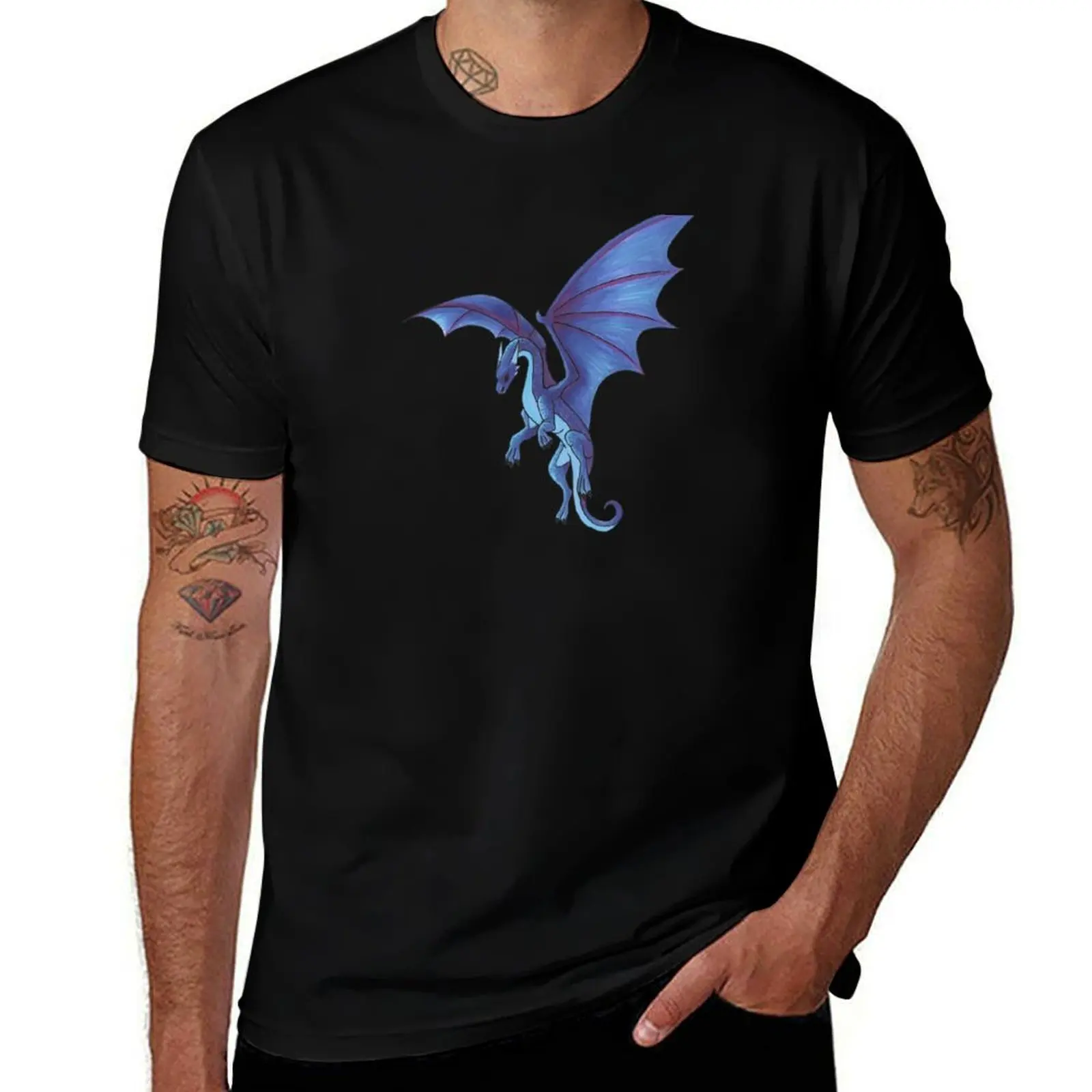 

Flying Blue Dragon T-Shirt t shirt man cotton t shirts for man graphic vintage T-Shirt