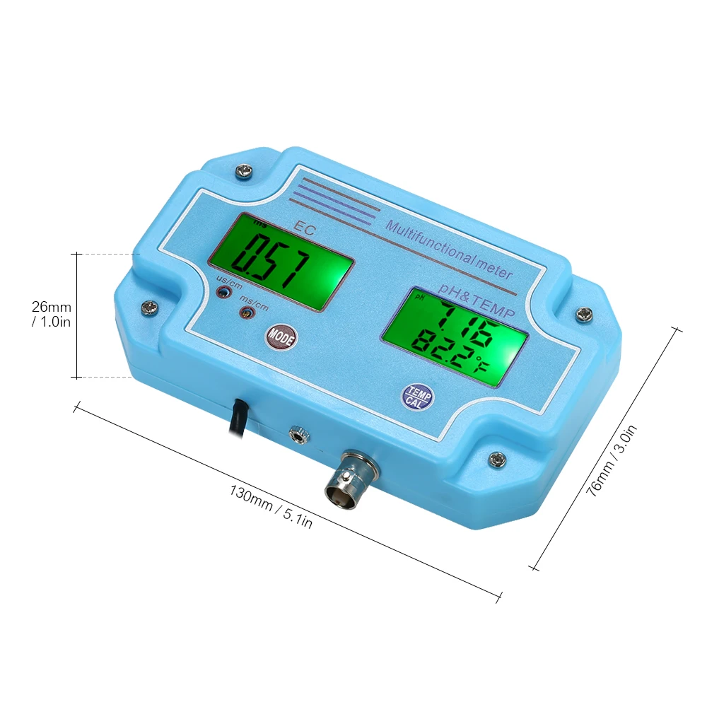 3 in 1 pH/EC/TDS/TEMP Meter rilevatore d\'acqua Multi-parametro Digital Tri-Meter Monitor multifunzione della qualità dell\'acqua