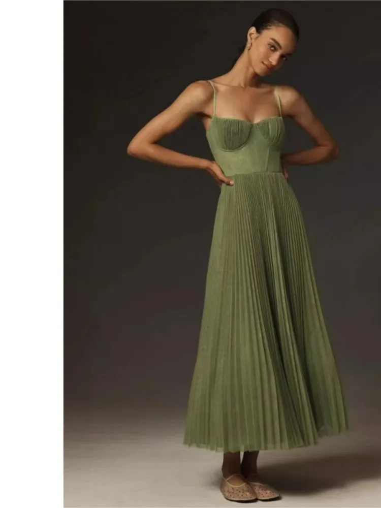 

Breast-wrapped Evening Dress New Dress Sexy Suspender Summer Women's Backless Long Dress Sleeveless Deep V Slim Dress Vestidos