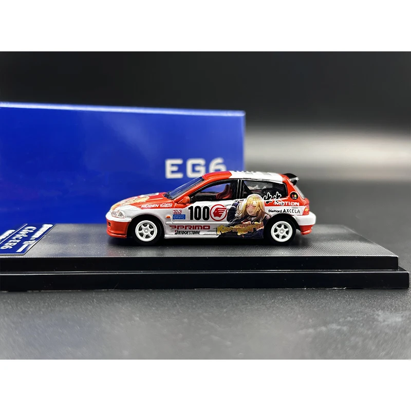 SW In Stock 1:64 EG6 Itasha V2 Diecast Diorama Car Model Collection Miniature Toys Street Weapon