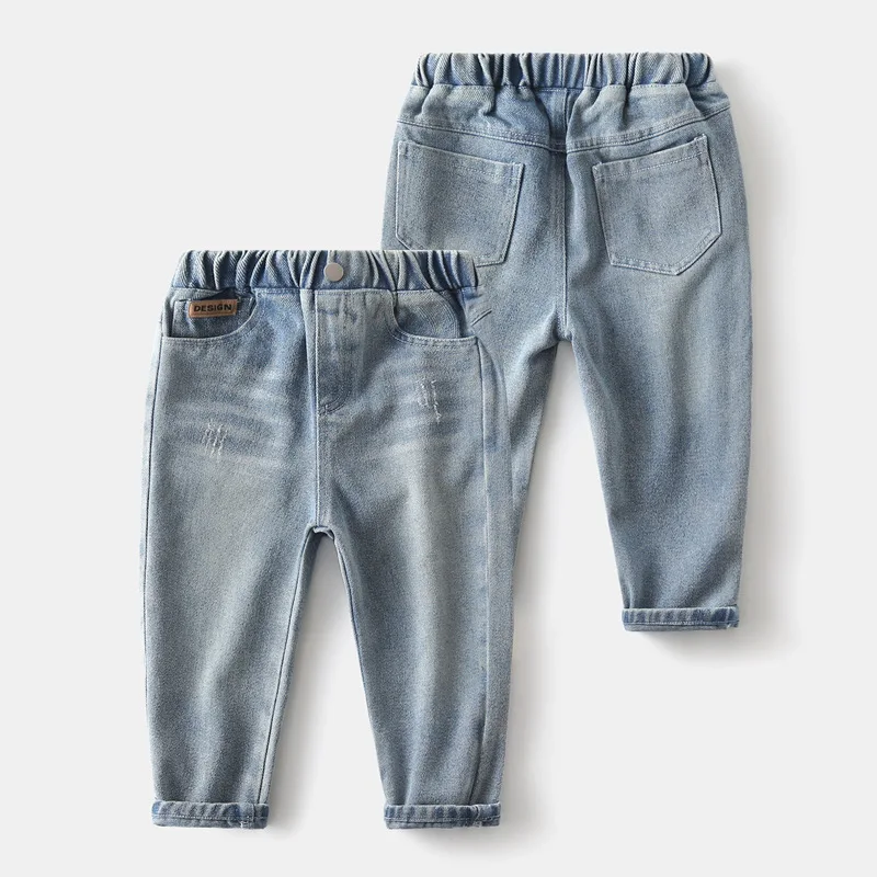 Elastic Waist Kids Jeans Toddler Boys Denim Pants Children's Clothes