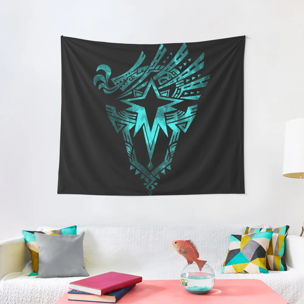 

Monster Hunter World: Iceborne - Logo (Galaxy Design) Black Background Tapestry Decoration For Rooms Wall Coverings Tapestry