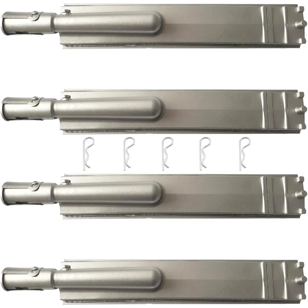

4 Pack Upgraded 15 Cast Stainless Steel Burner Gas Grill Replacement Parts for Jennair, Charbroil Cal Flame Beefeater