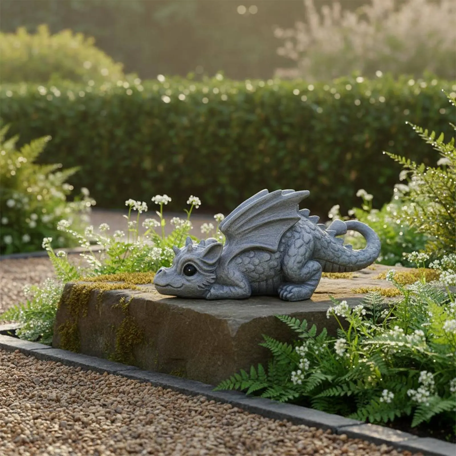 

Resin Dragon Figurine Decorative Dragon Statue Ornament Fantasy Design Home Decor Tabletop Display for Yard