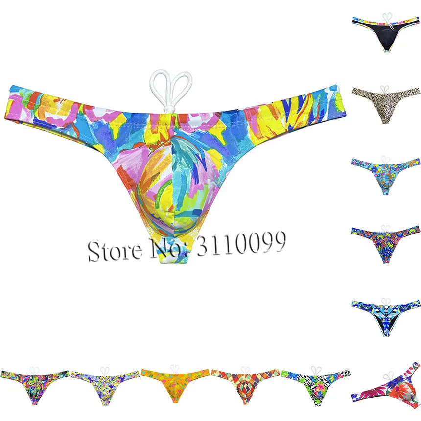 

Men's Bikin Surfing Trunksi Swimwear Underwear Ice Silk Lining Swim Thong Beachwear