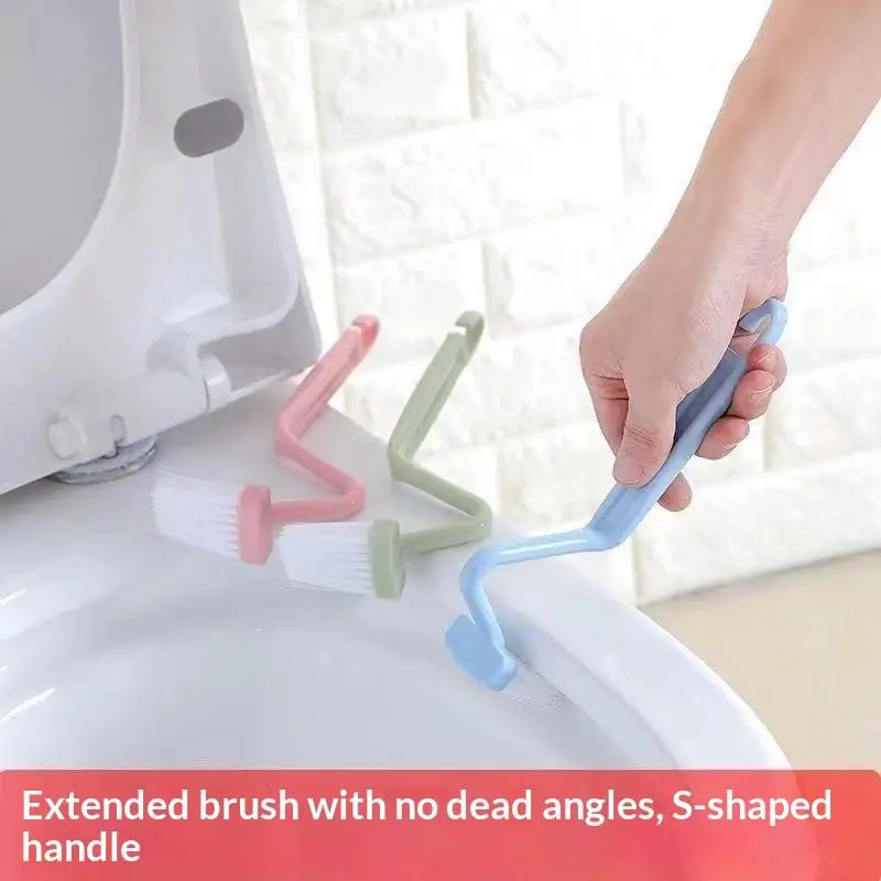3PCS Curved Long Handle Toilet Brush Ergonomic Labor Saving Deep Clean Tools for Home Bathroom Cleaning