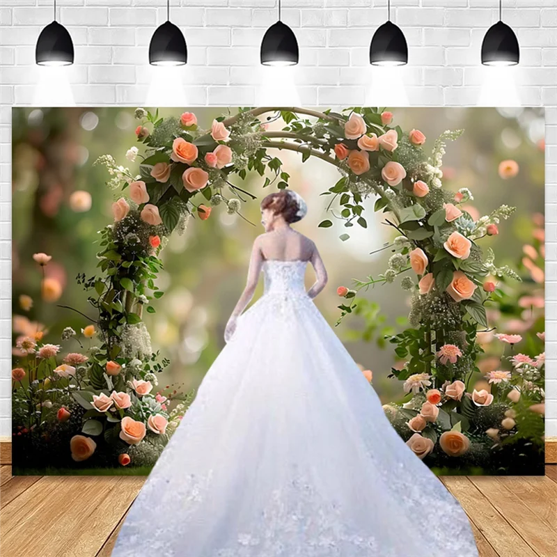 

Dependable-1 PCS Photography Background Fabric Wreath Scenery Wedding 210X150cm As Shown 3D Party Holiday Portrait Photography B