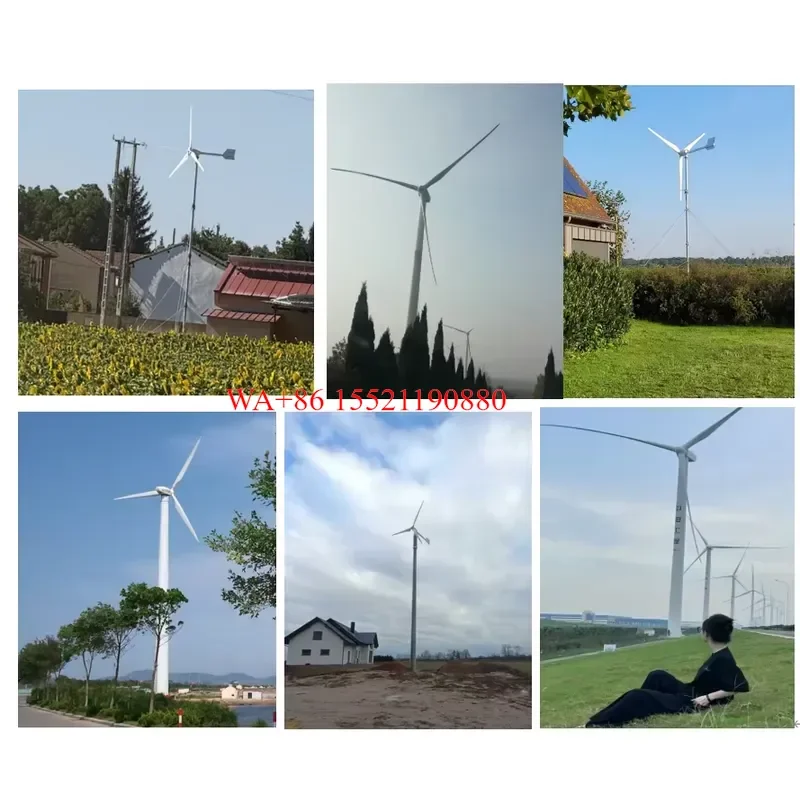 WMWMNU CE Certified 5kW 10kW 20kW 30kW Horizontal Wind Turbine Generator Kit 48V 220V for Residential Home Small Wind Power