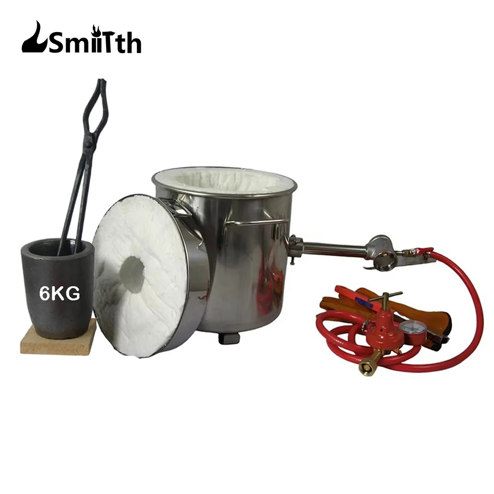 Forged Lsmiitth 6 KG Gas Metal Melting Furnace Smelting Kit Propane Forge