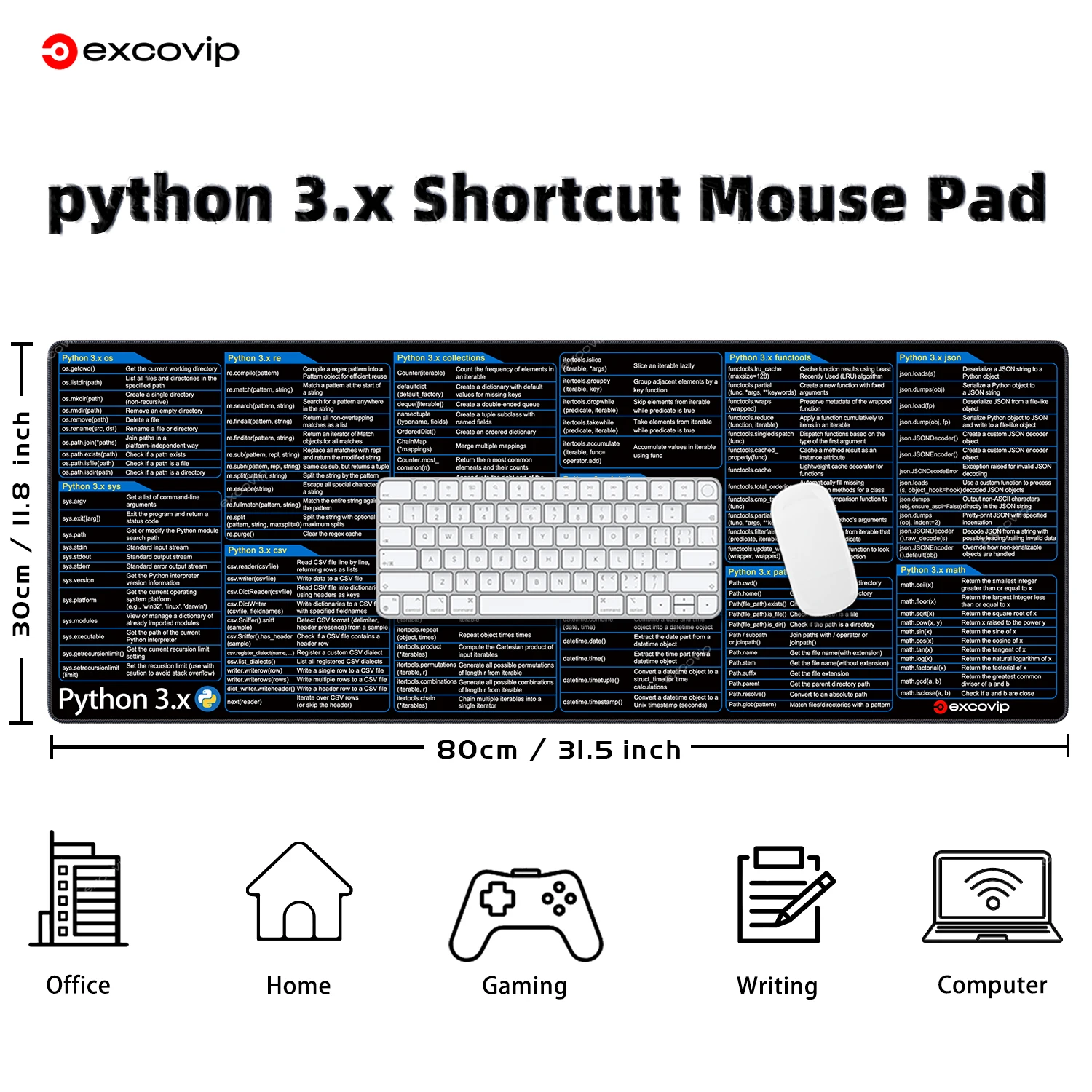 لوحة ماوس برمجة EXCO Python 3.x، اختصارات كبيرة، لوحة ماوس للذكاء الاصطناعي، حصيرة مكتبية للتعلم العميق على شبكة الإنترنت #6