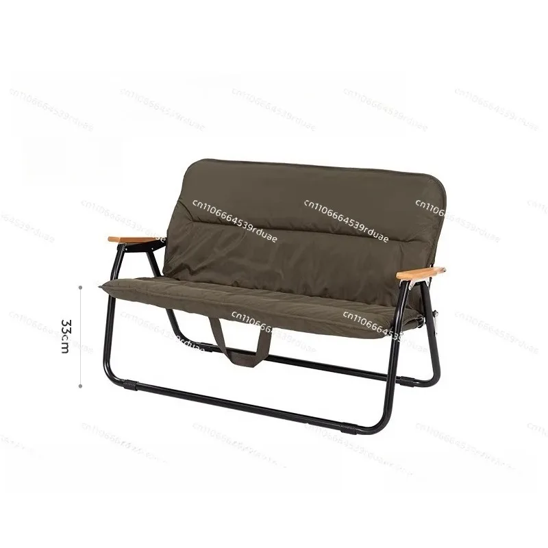 

Double outdoor folding chair, aluminum alloy camping chair, portable leisure backrest lazy chair