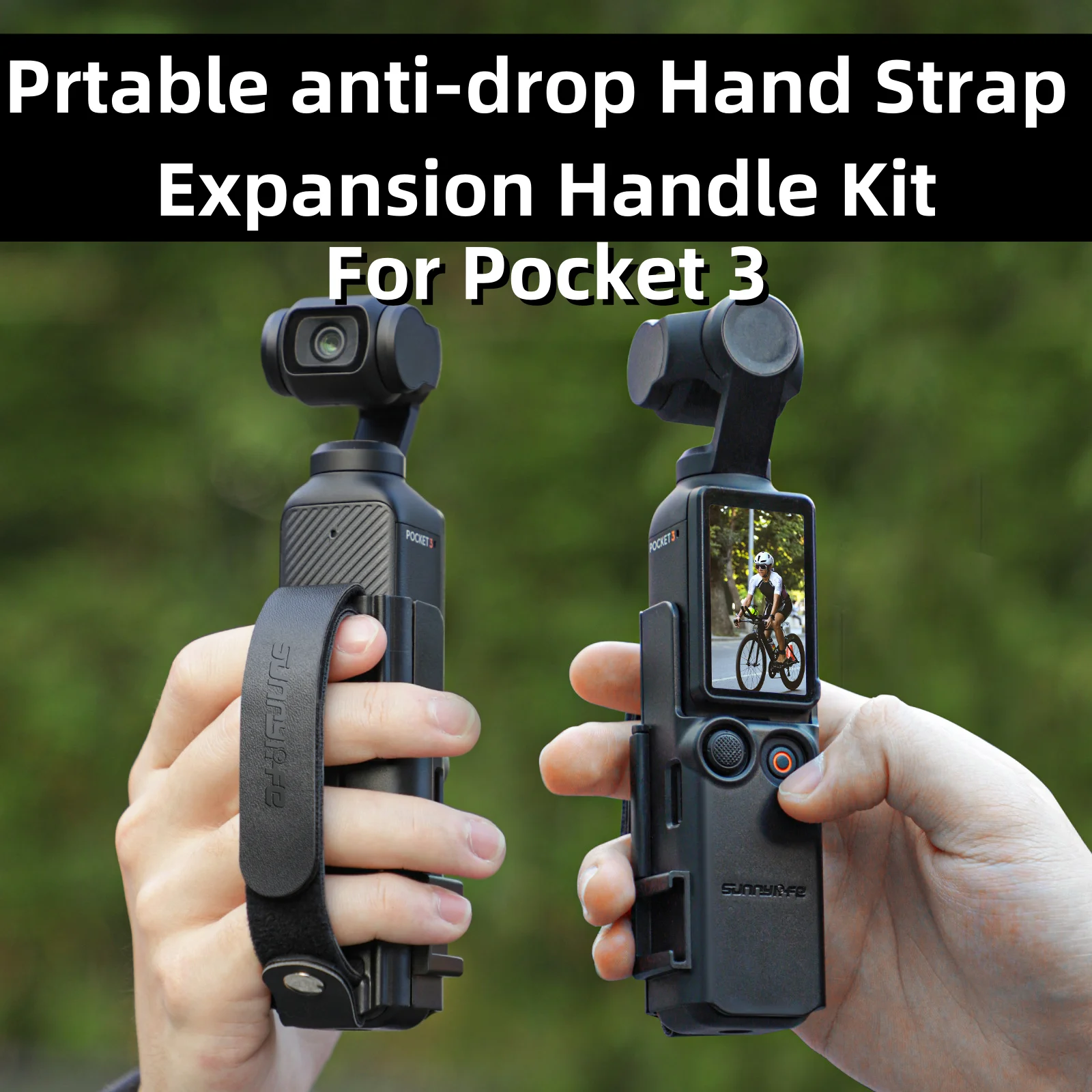 For DJI Osmo Pocket 3 Portable Hand Strap Cold Shoe Expansion Protective Frame Extension Handle Case Accessories Set