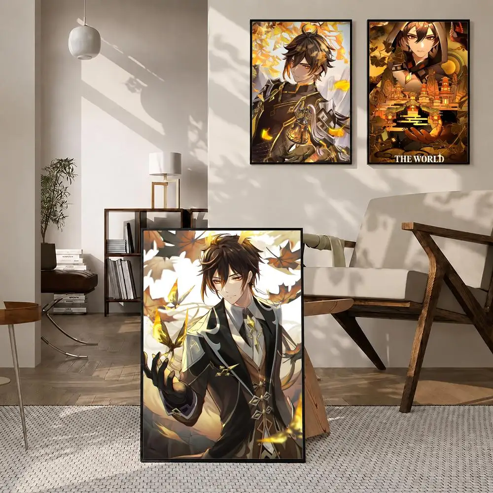 Game Zhongli Poster High-definition  stickers, suitable for bedroom, living room, home decoration
