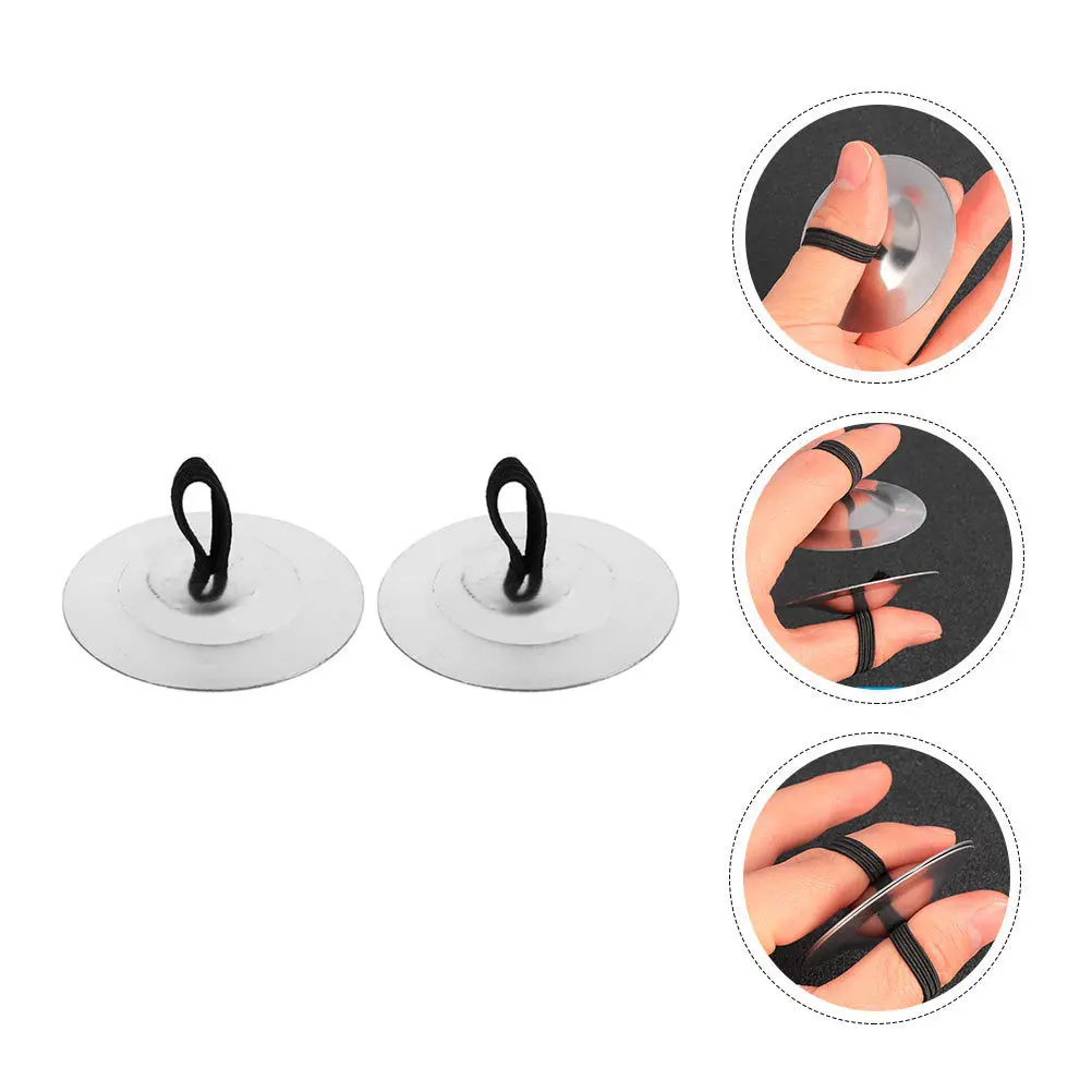 2 قطعة الصنج النحاس يسهل استخدام أدوات قرع صغيرة للأطفال الموسيقية الرقص الشرقي الدعائم أصابع الصنج #6