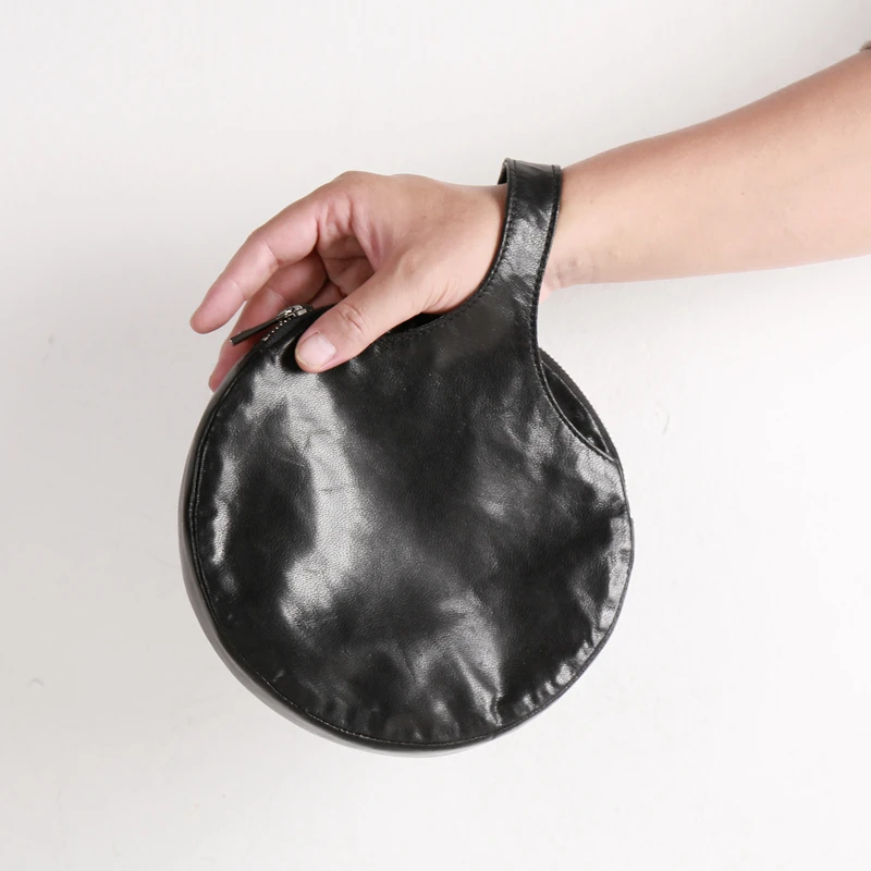 Mini bolso de mano de piel de oveja, cartera pequeña Circular de alta calidad para guardar monedas