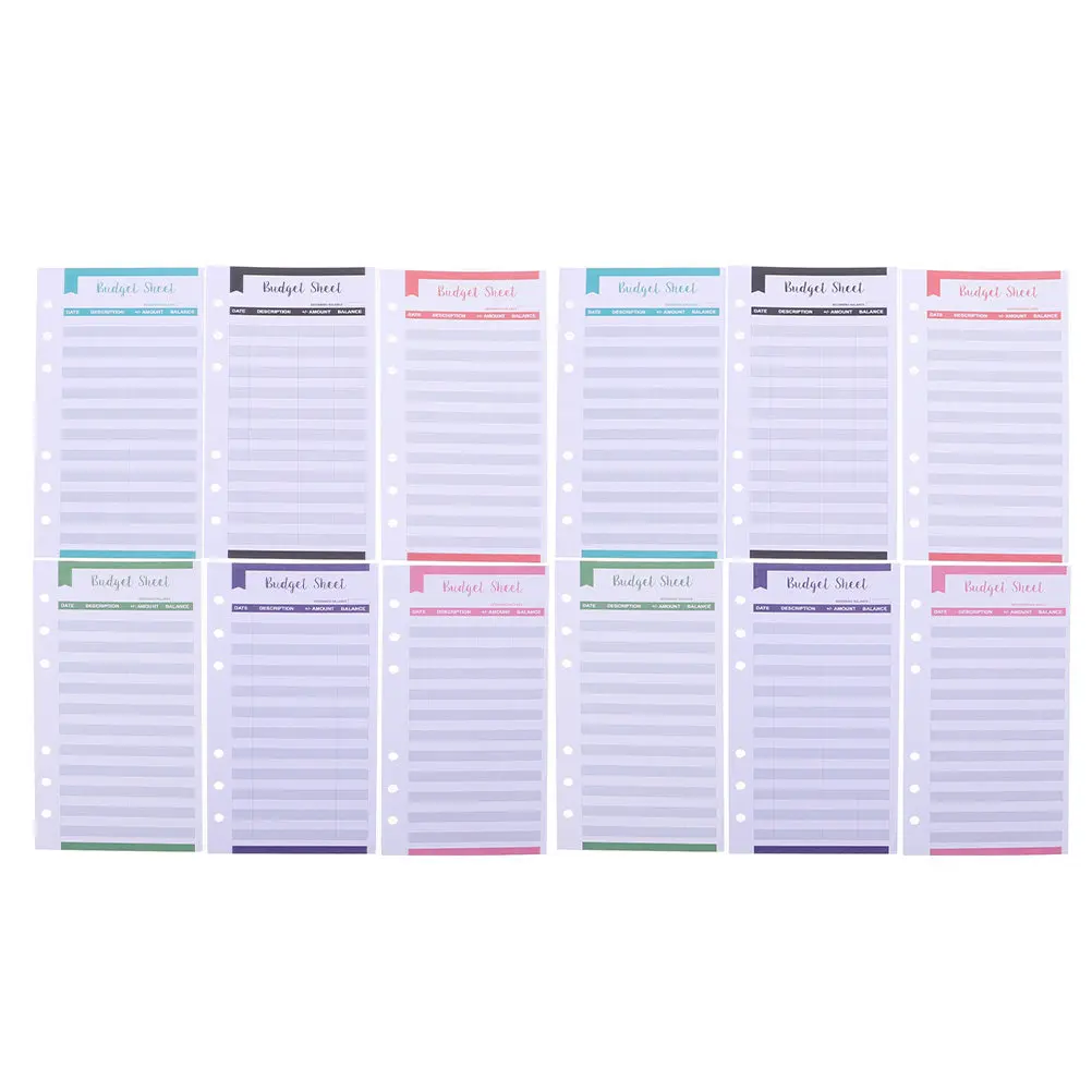 24Pcs Budget Cards Creative Financial Planning Sheets Easy Carry Daily Budget Paper for Self Driving Picnic Business Travel Use