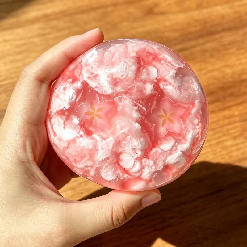 Knuspriger Sakura-Rosa Stressball, Formbarer Baustein-Quetschball, Nicht-Springender Quetschball, ASMR-Sensorisches Spielzeug für Erwachsene, Stressabbau-Spielzeug – Detail 5