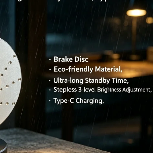 

Brake Disc Light Atmosphere Charging DIY Handmade Ornaments LED Brake Lighting Office Bedroom For Men Holiday Gift Decoration