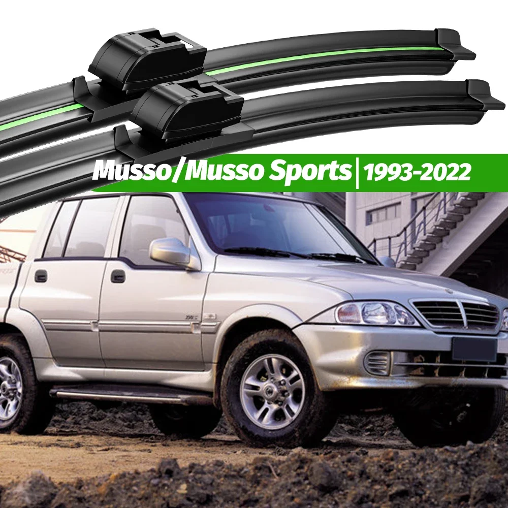 

For Ssangyong Musso Sports Musso 1993-2022 2pcs Front Windshield Wiper Blades 1994 2006 2008 2020 Windscreen Window Accessories