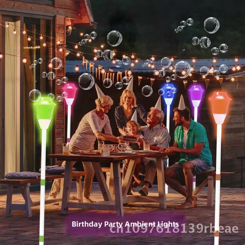 آلة فقاعات أوتوماتيكية قابلة لإعادة الشحن عبر الحدود في الهواء الطلق ضوء الشارع لعبة فقاعات النفخ الكهربائية الممتعة لحفلات التخييم #2