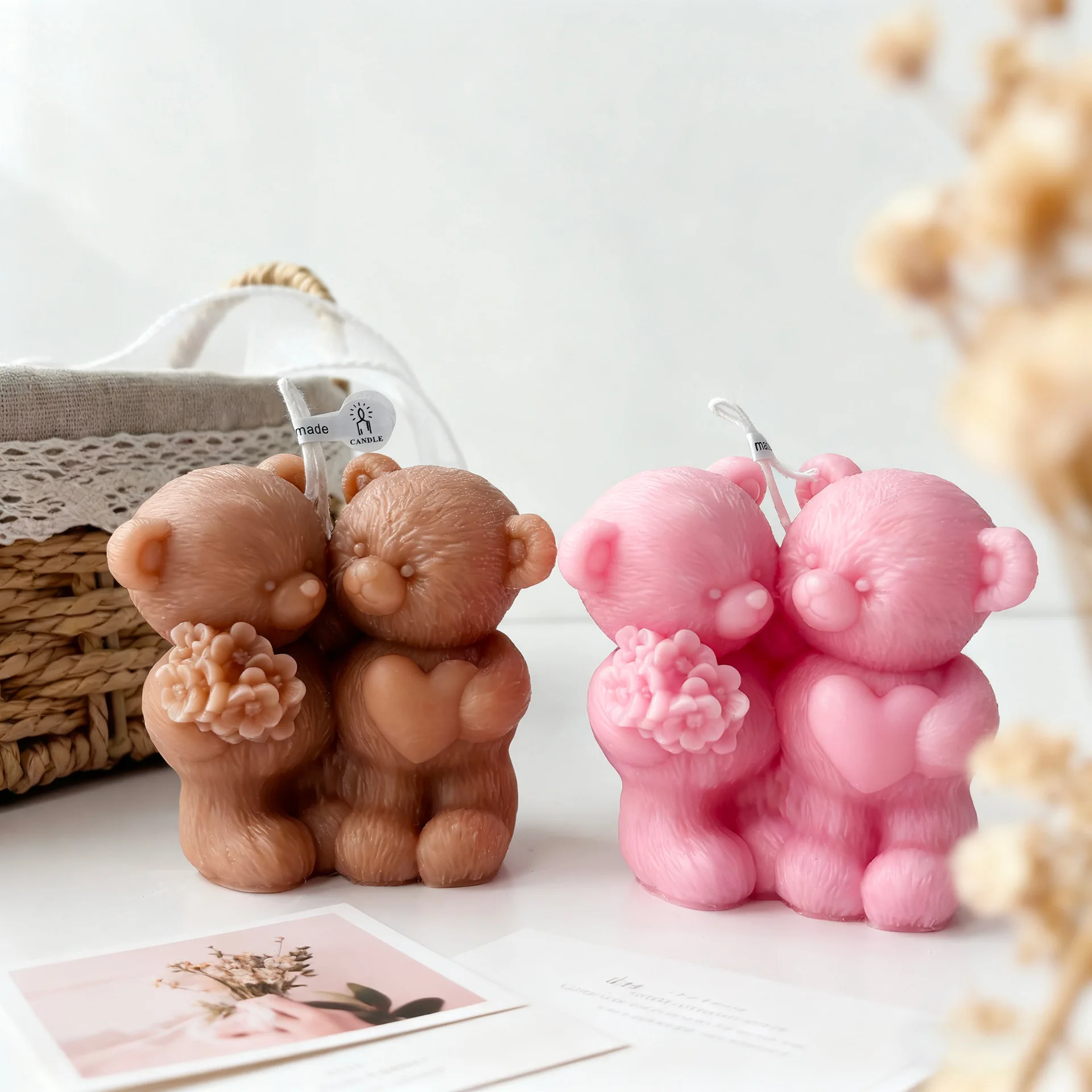1Pc Couple Bear Aromatherapy C - Home Fragrance Vanilla Scented Candle 评论和价格