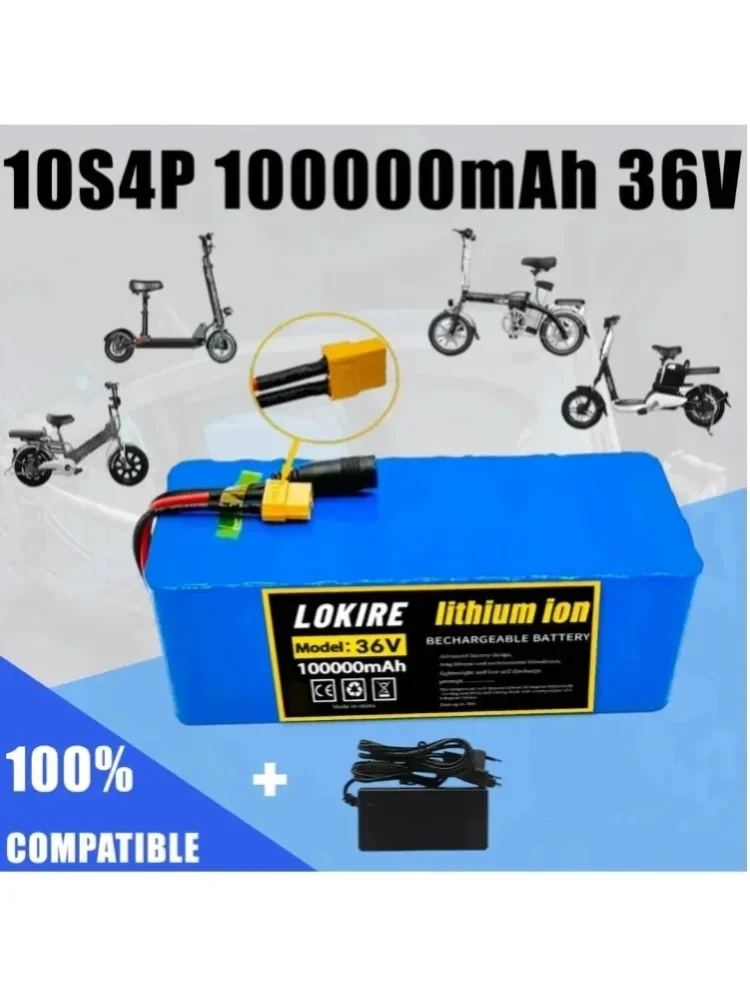 36V Akku 13600mAh tatsächliche Kapazität 10S4P XT60 18650 Lithium-Ionen-Akku 13,6Ah 500W 1000W für 42V E-Bike BMS 2A Ladegerät